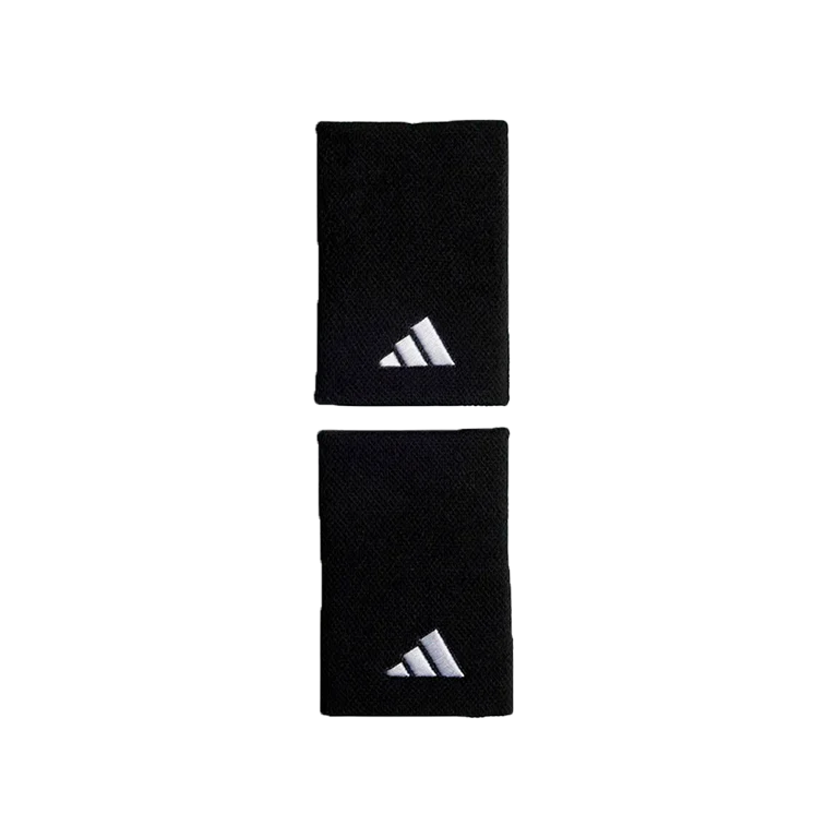 Muñequeras Adidas Largas Negro Logo Pequeño 2025 (Pack x2)